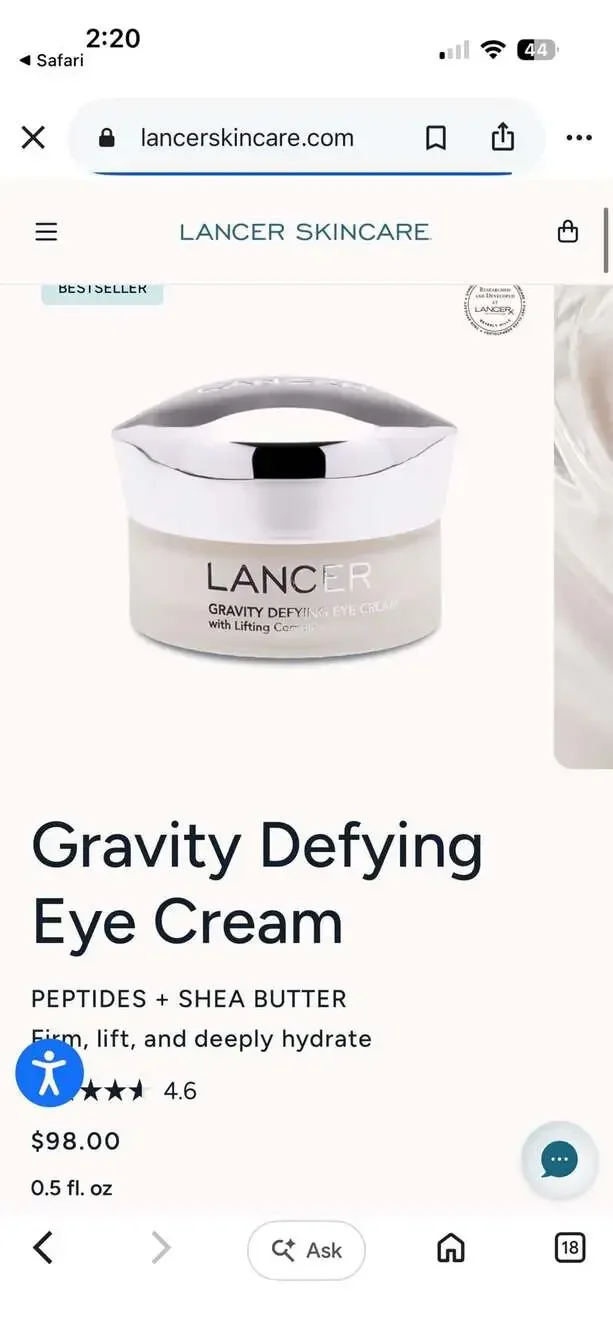 Lancer Gravity Defying Eye Cream with Lifting Complex 0.5 fl. oz.